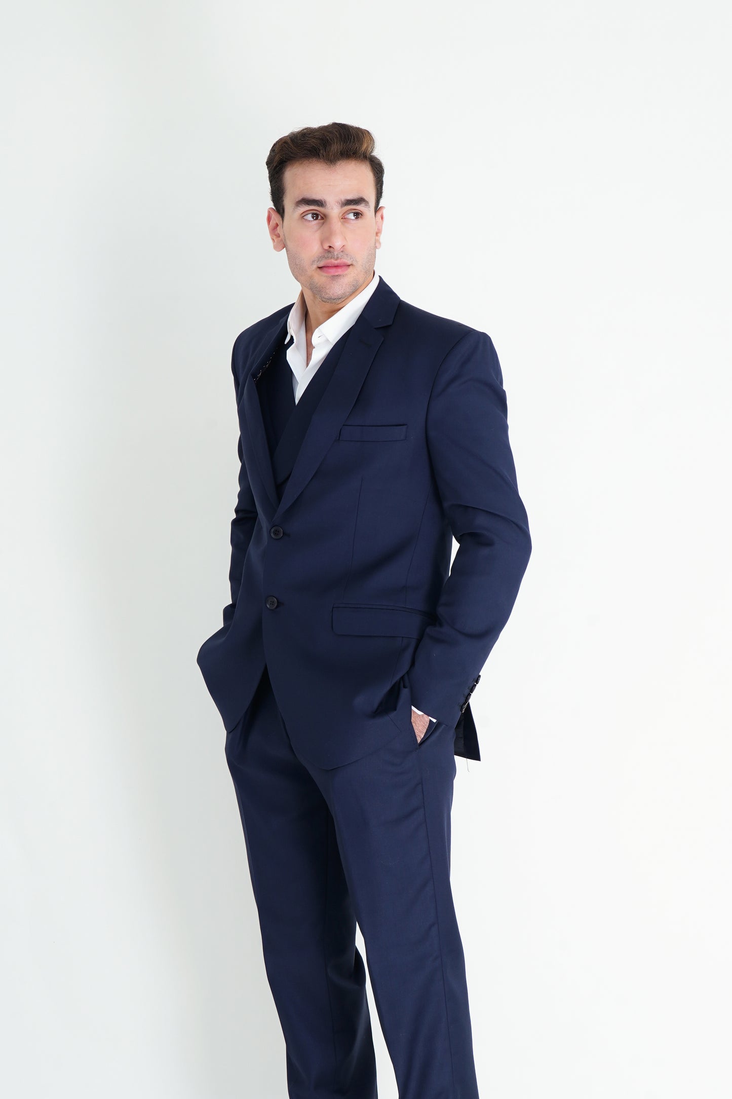 The Luxe 3-Piece Blue Stitched Suit – Masterful Tailoring