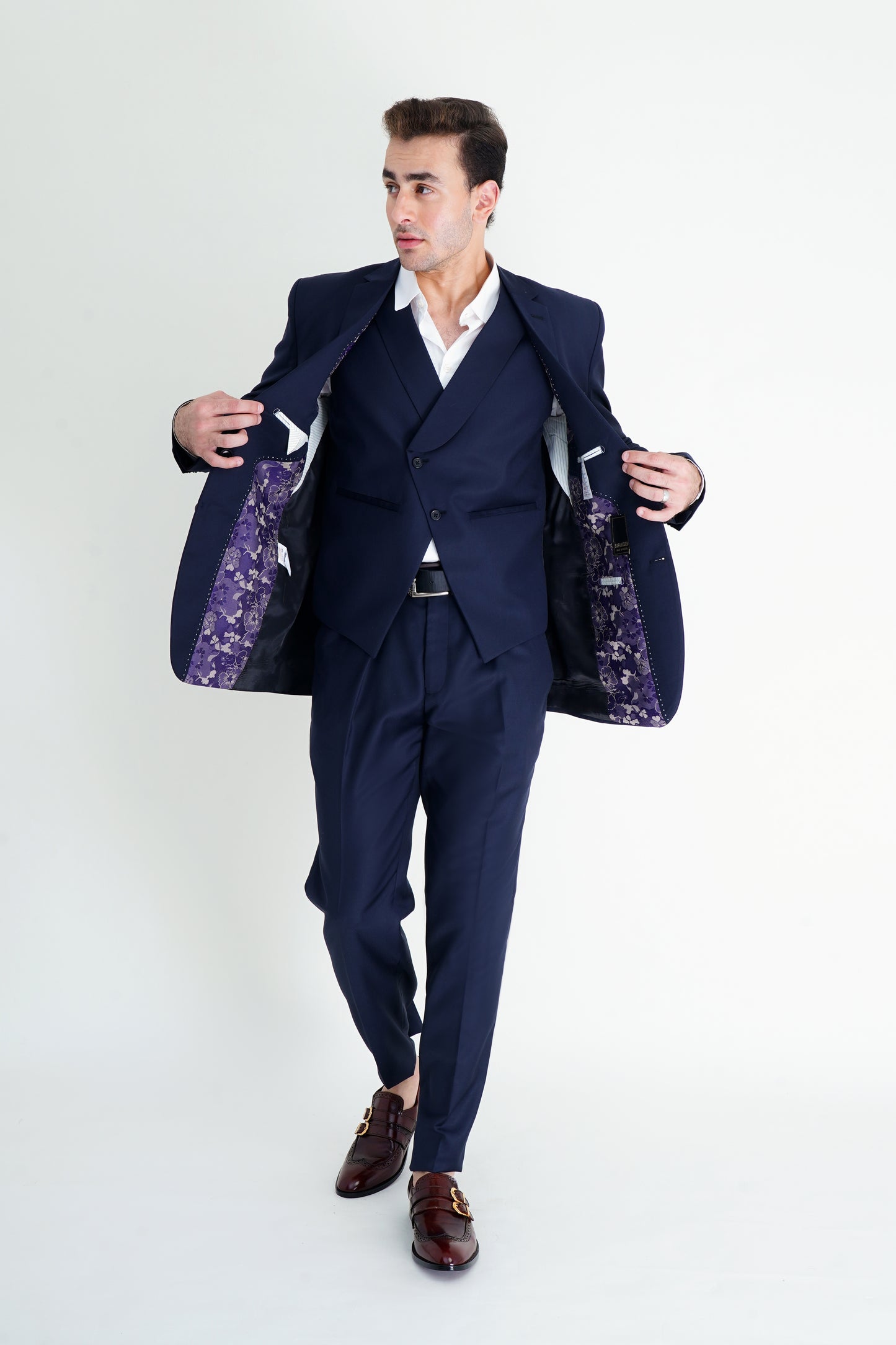 The Luxe 3-Piece Blue Stitched Suit – Masterful Tailoring