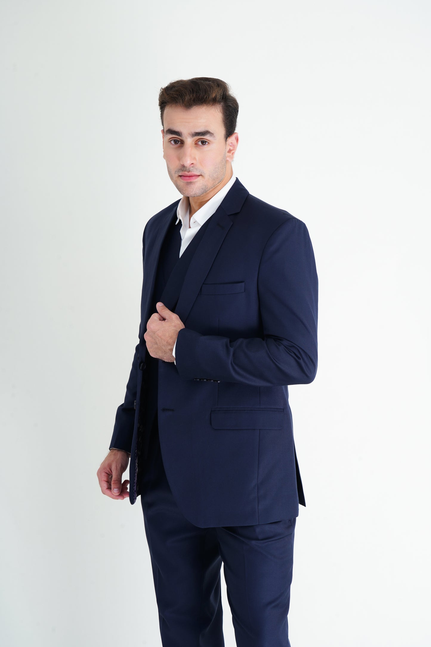 The Luxe 3-Piece Blue Stitched Suit – Masterful Tailoring