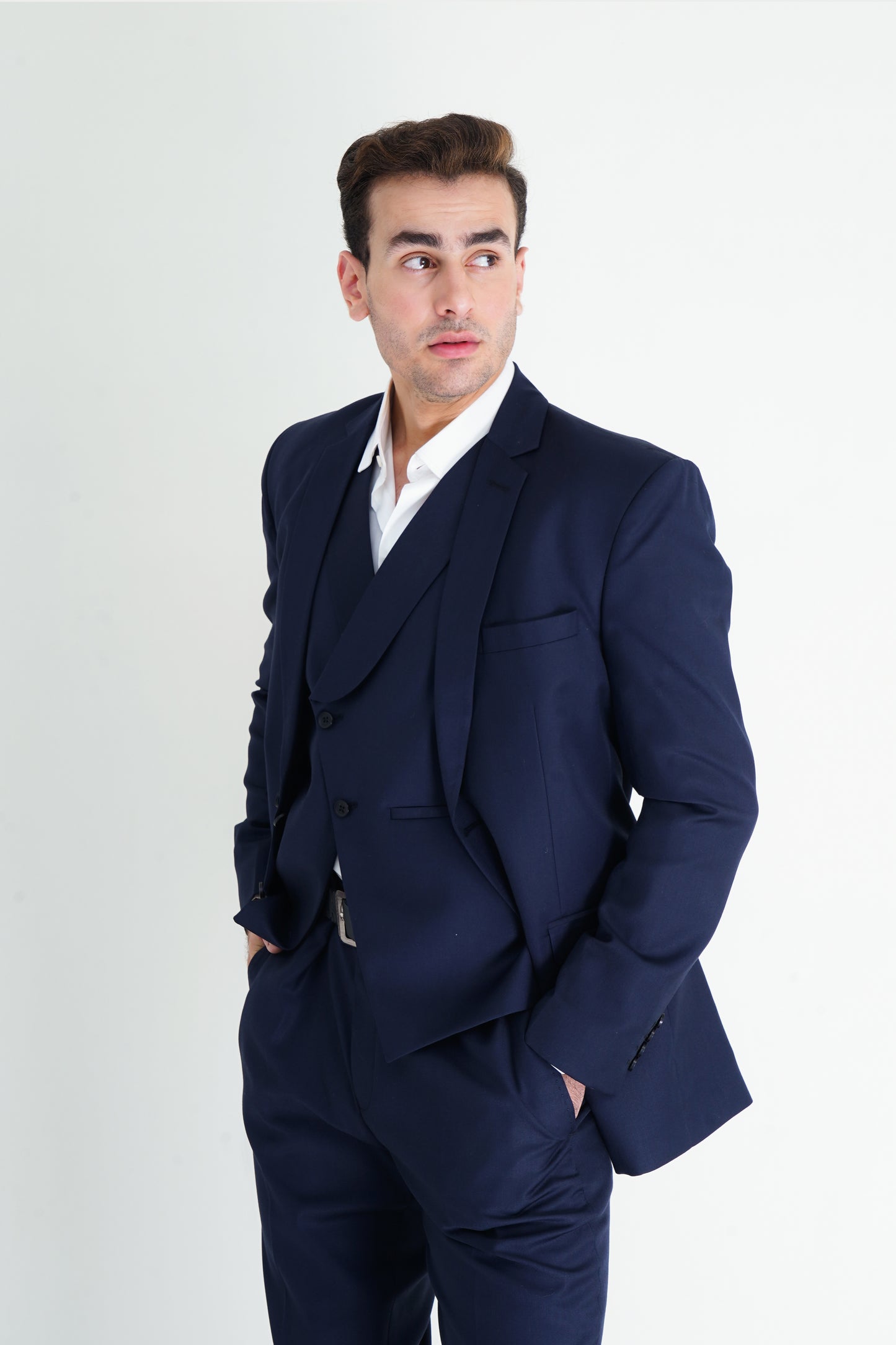 The Luxe 3-Piece Blue Stitched Suit – Masterful Tailoring