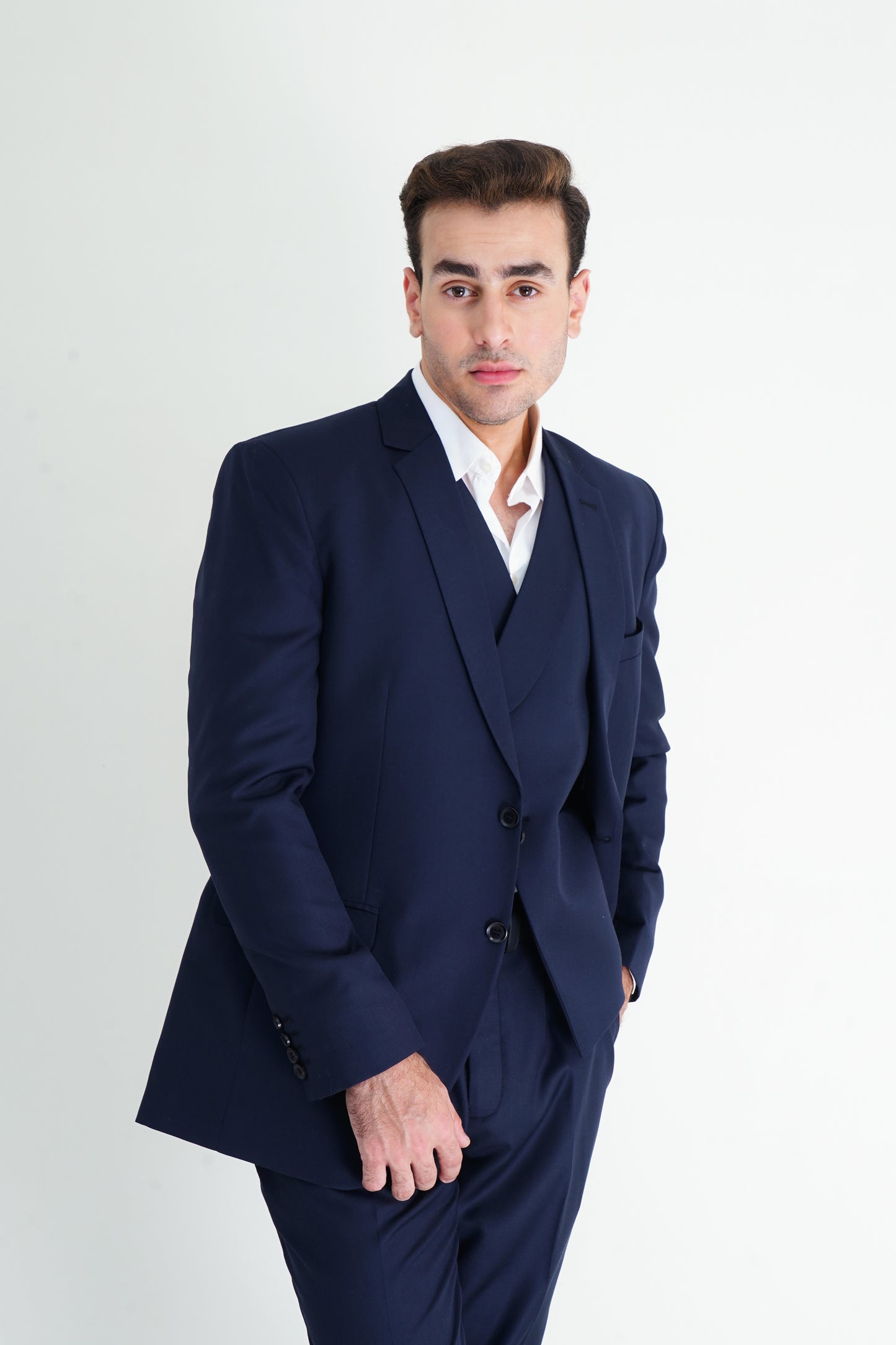 The Luxe 3-Piece Blue Stitched Suit – Masterful Tailoring