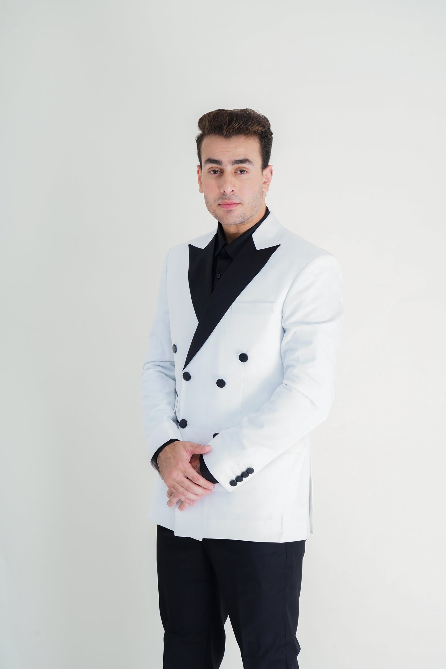Premium White Tuxedo SUIT & Black PANT Set – Modern Elegance